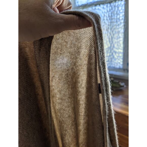 LN 100%CASHMERE MEDIUM WEIGHT Cullen balloon sleeve cardigan sweater Beige - Picture 14 of 14